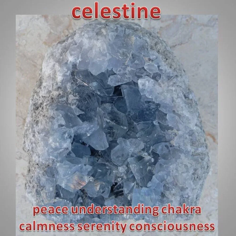 CELESTINE / celestite crystal mineral rock stone chunk 04 CHAKRA HEALING PEACE - Picture 1 of 6